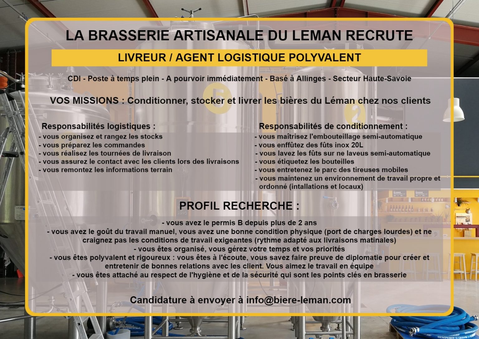 offre emploi livreur_ agent logistique