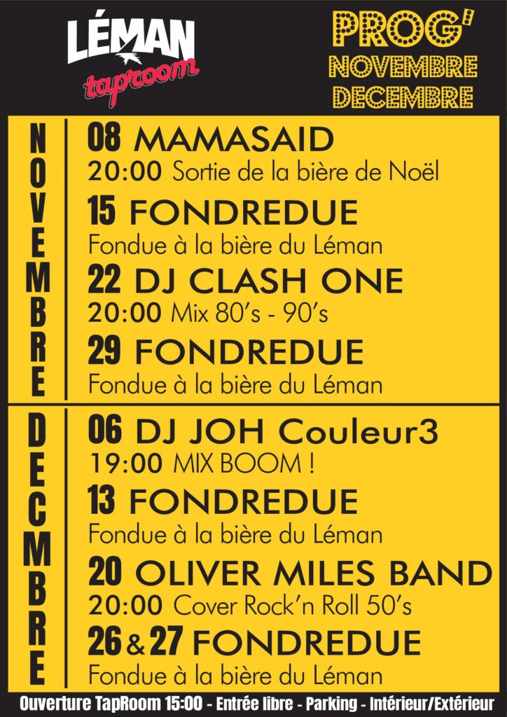 Prog' Novembre Décembre 2024 !